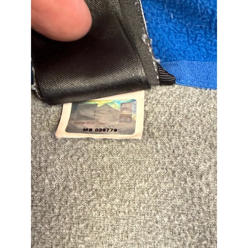 The North Face Mens Grey Blue Quarter Zip Fleece Pullover C744 Size M